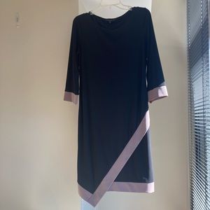 Black Shift Dress with Trim